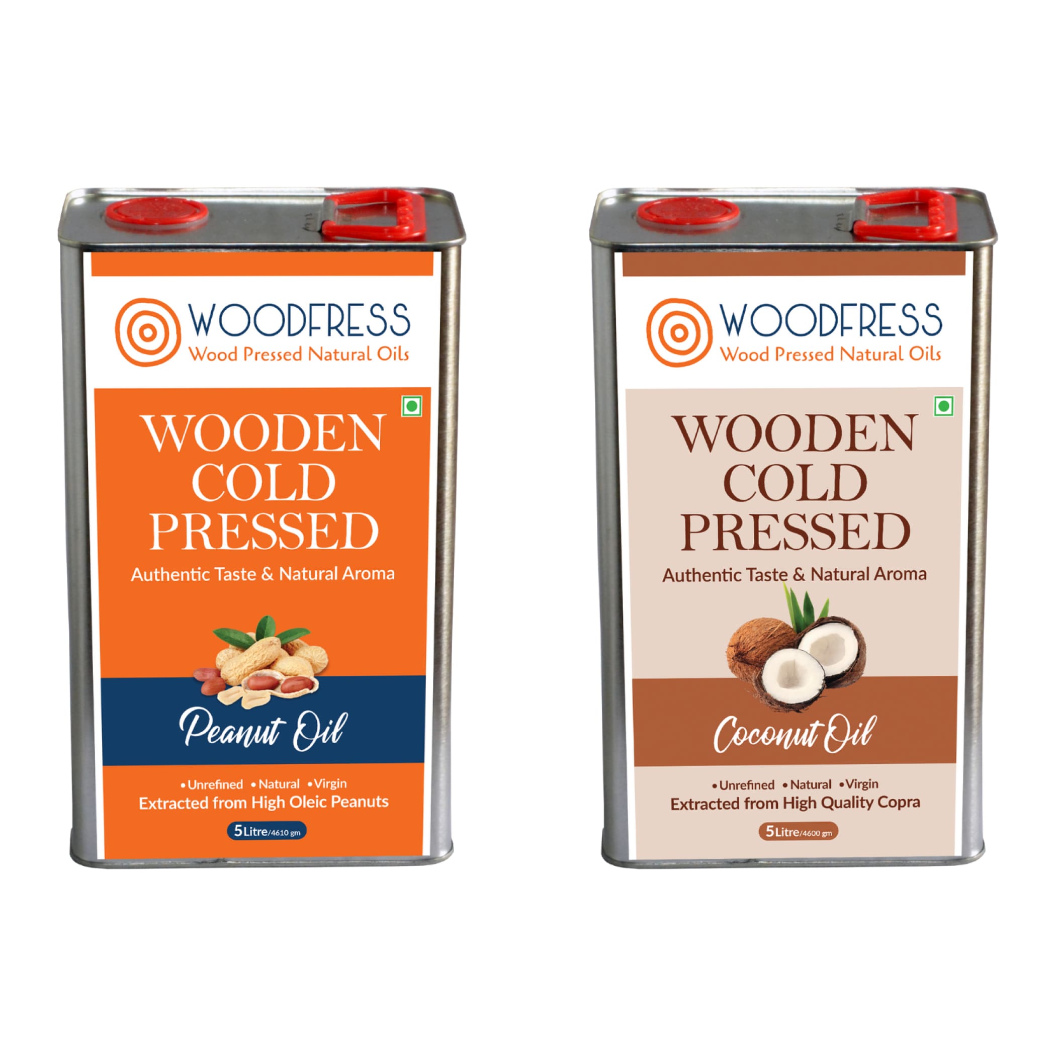 Wood Cold Pressed Groundnut & Coconut Oils Combination Pack 5L