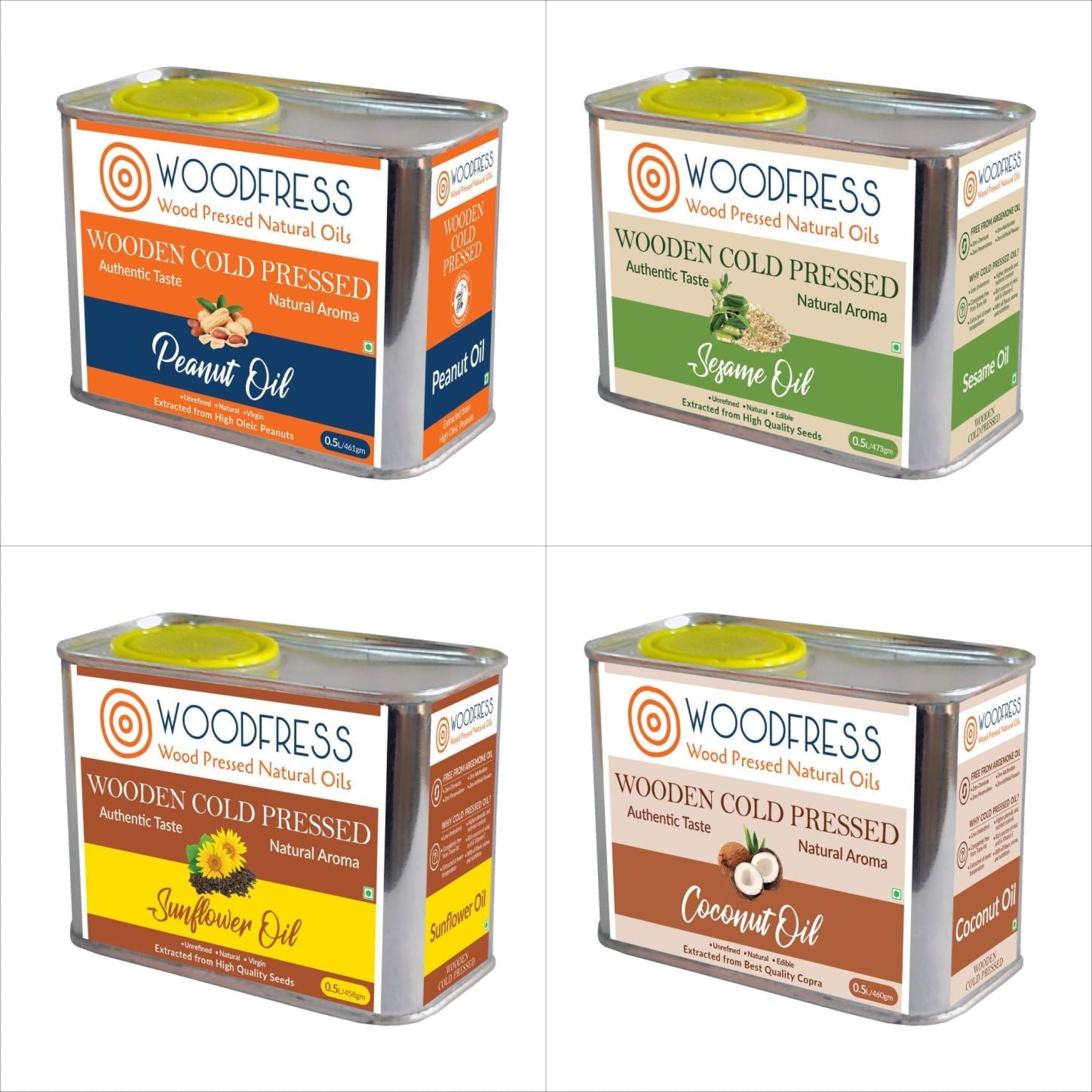 Wood Cold Pressed Oils 0.5L Gift / Trial Pack: PO - TO - CO -