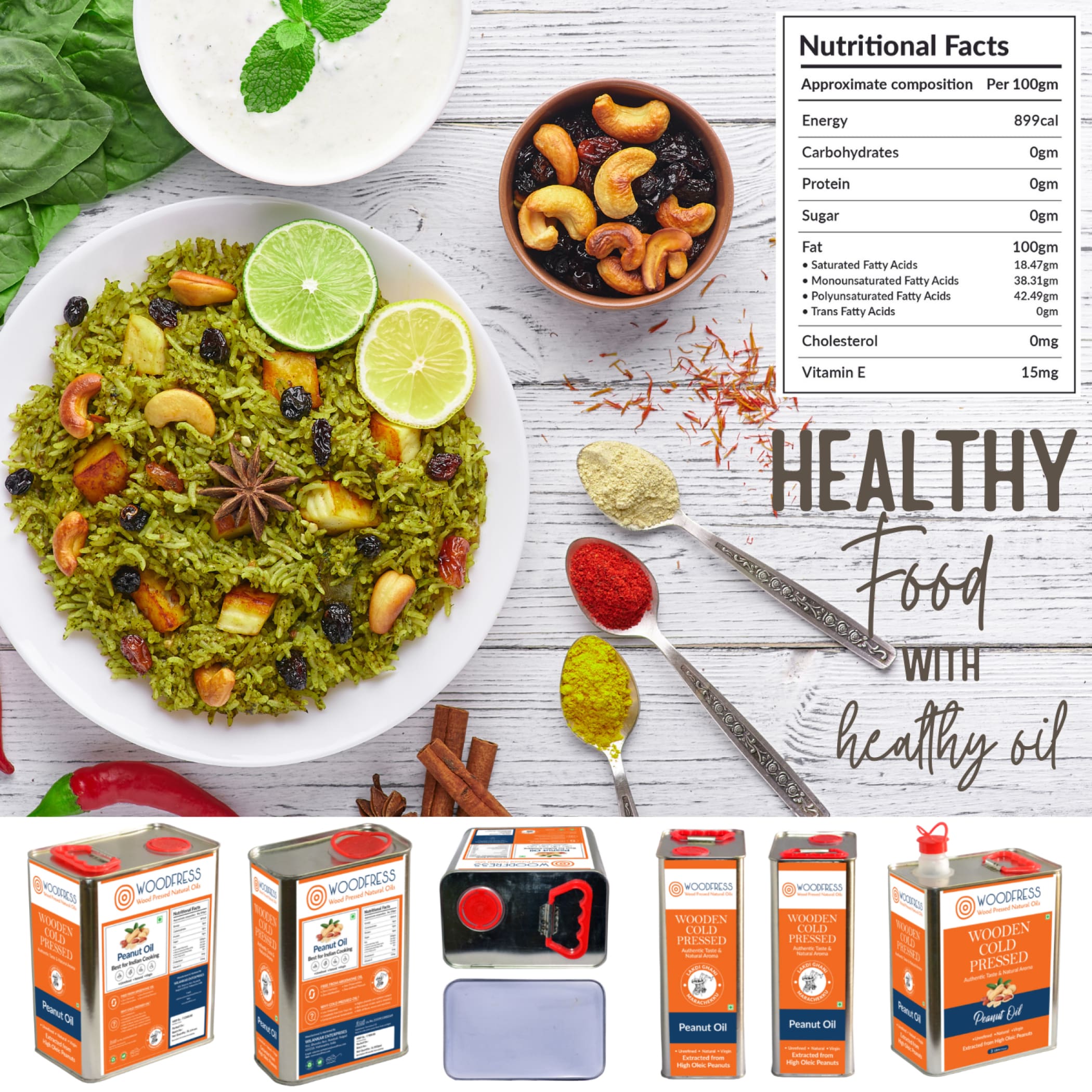 Wood Cold Pressed Groundnut & Coconut Oils Combination Pack