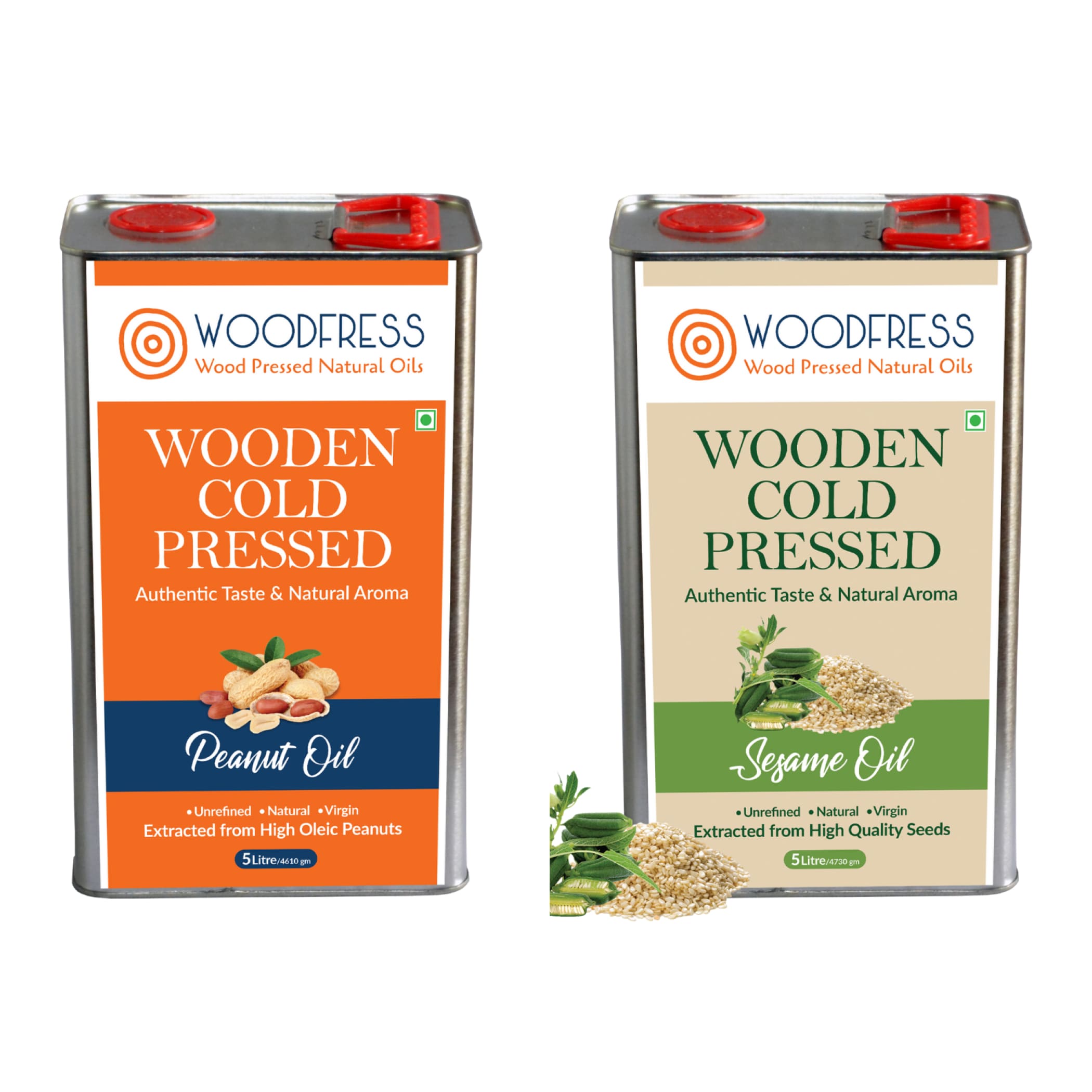 Wood Cold Pressed Groundnut & Sesame Oils Combination Pack 5L