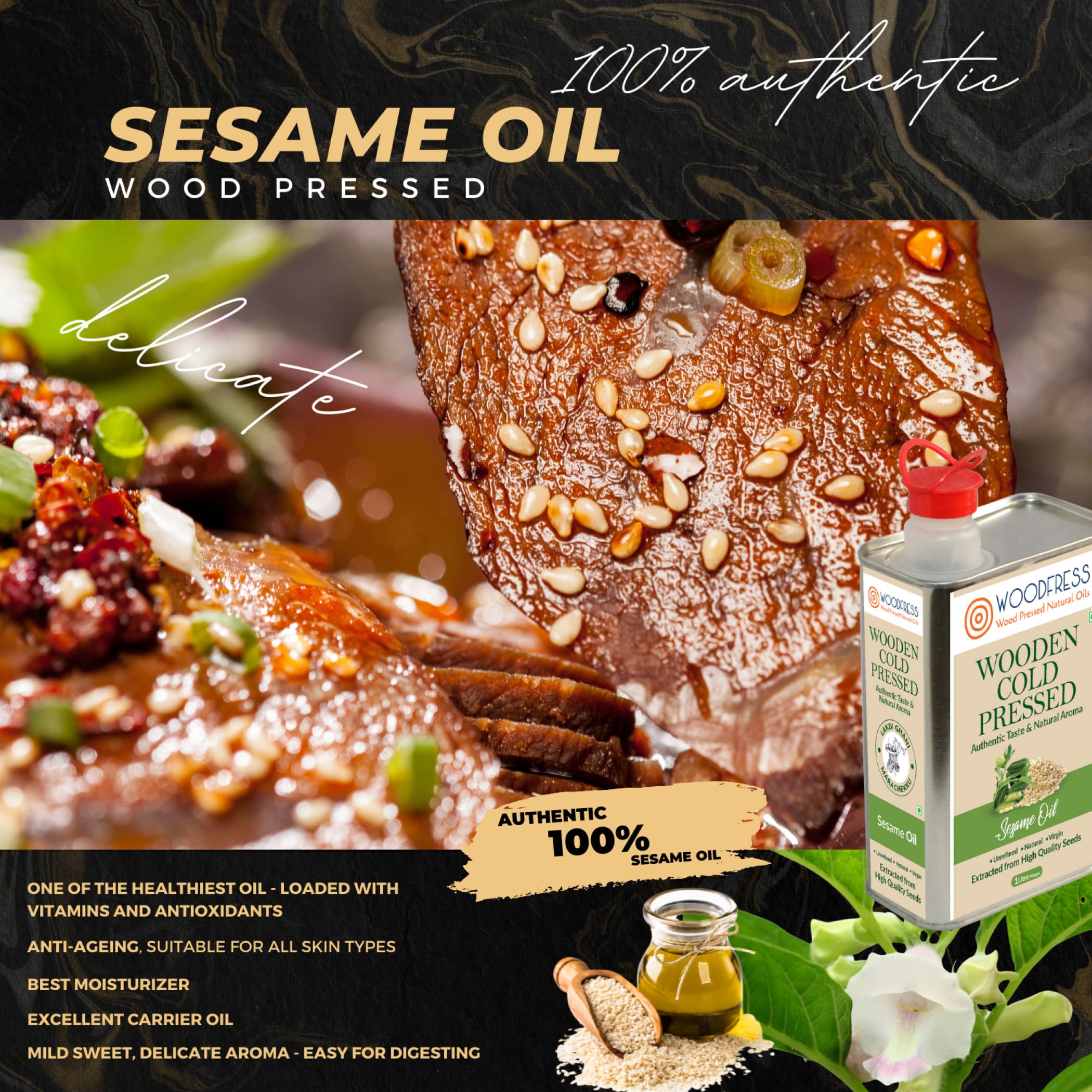 Wood Cold Pressed Groundnut & Sesame Oils Combination Pack
