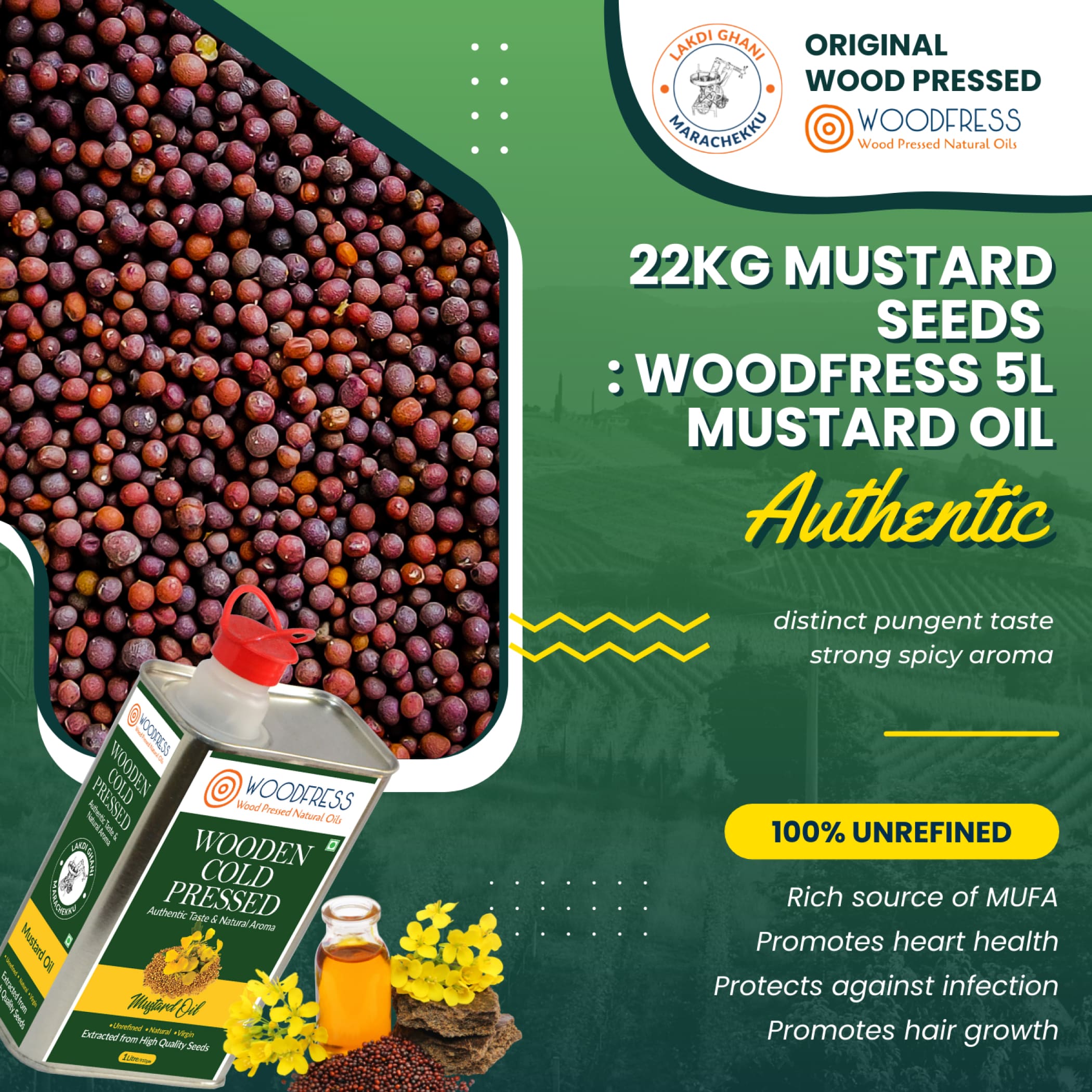 Wood Cold Pressed Mustard Oil