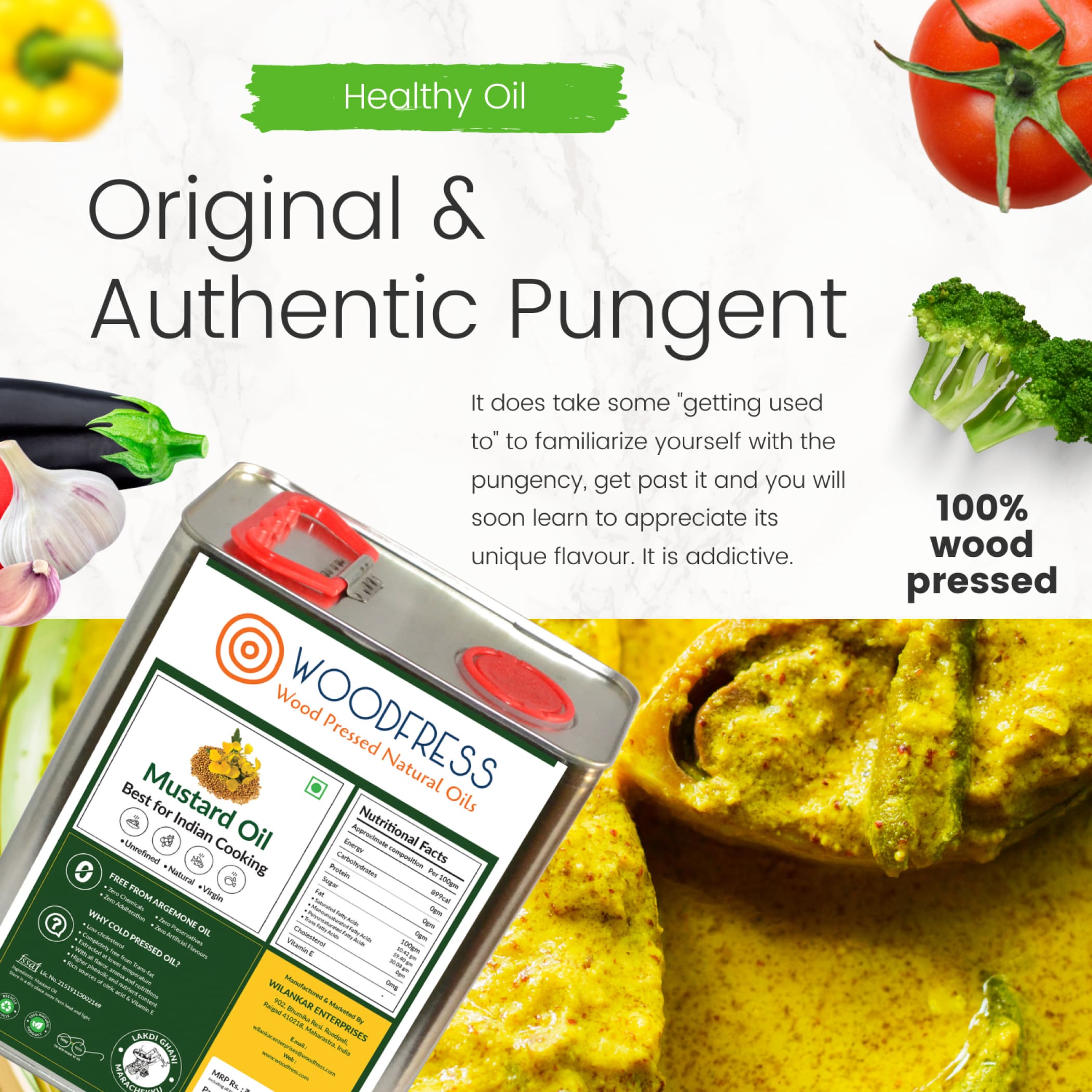 Wood Cold Pressed Mustard Oil