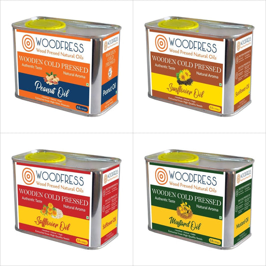 Wood Cold Pressed Oils 0.5L Gift / Trial Pack: PO - SO - MO - SF