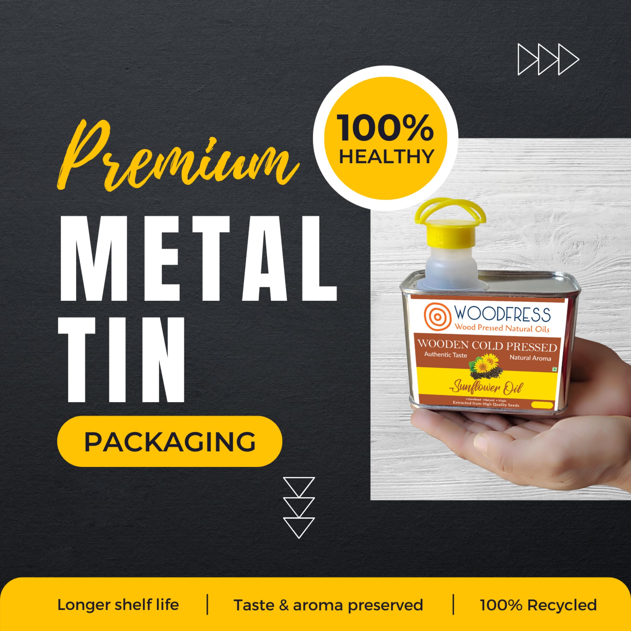 Wood Cold Pressed Oils 0.5L Gift / Trial Pack: PO - TO - CO -