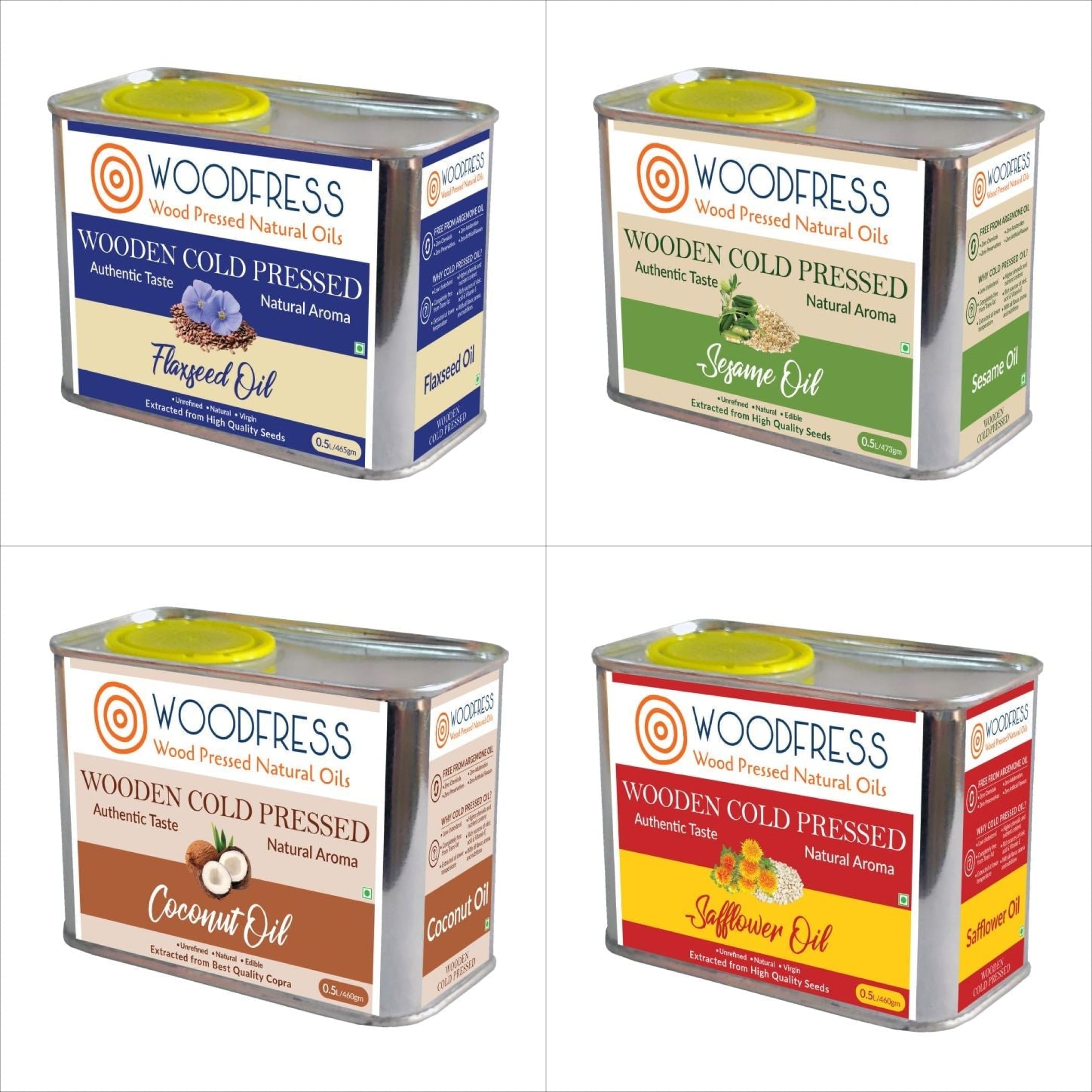 Wood Cold Pressed Oils 0.5L Gift / Trial Pack: PO - TO - SO -