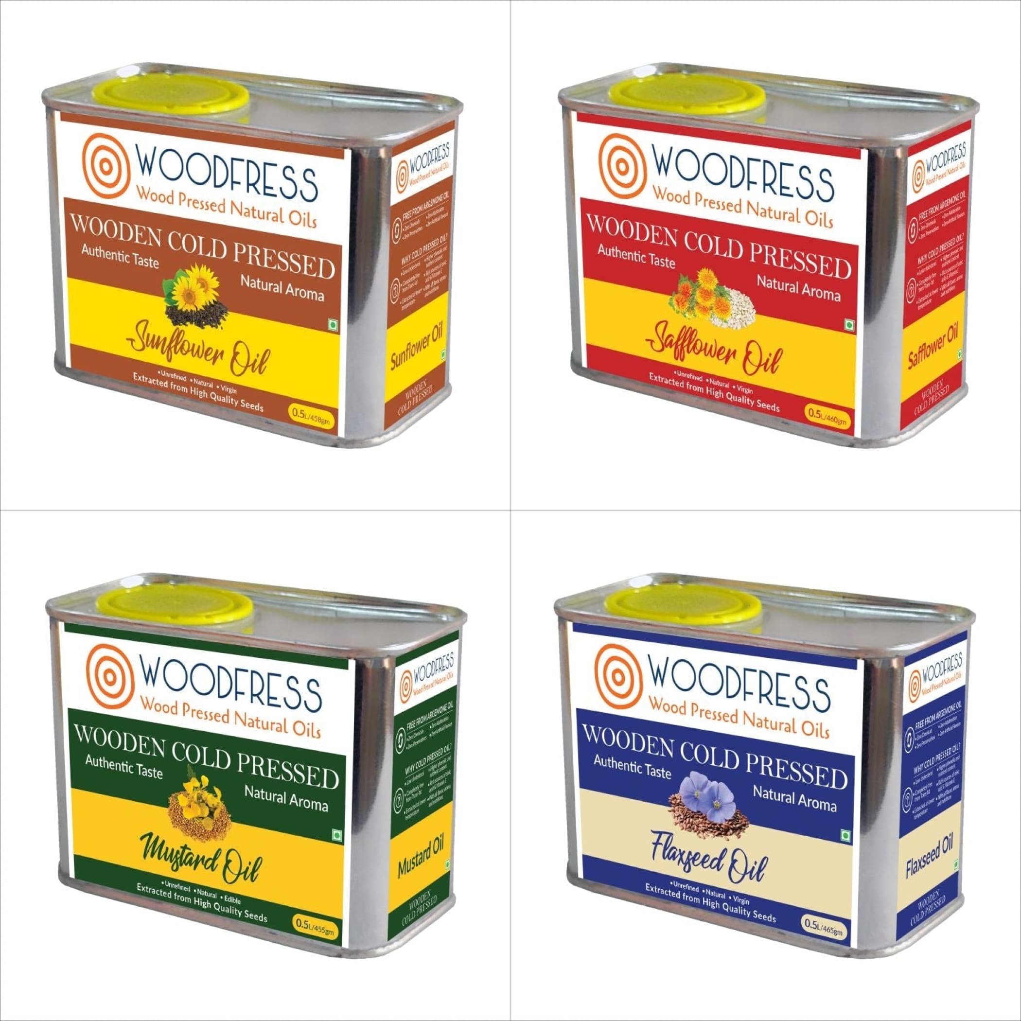 Wood Cold Pressed Oils 0.5L Gift / Trial Pack: SO - SF - MO - FX