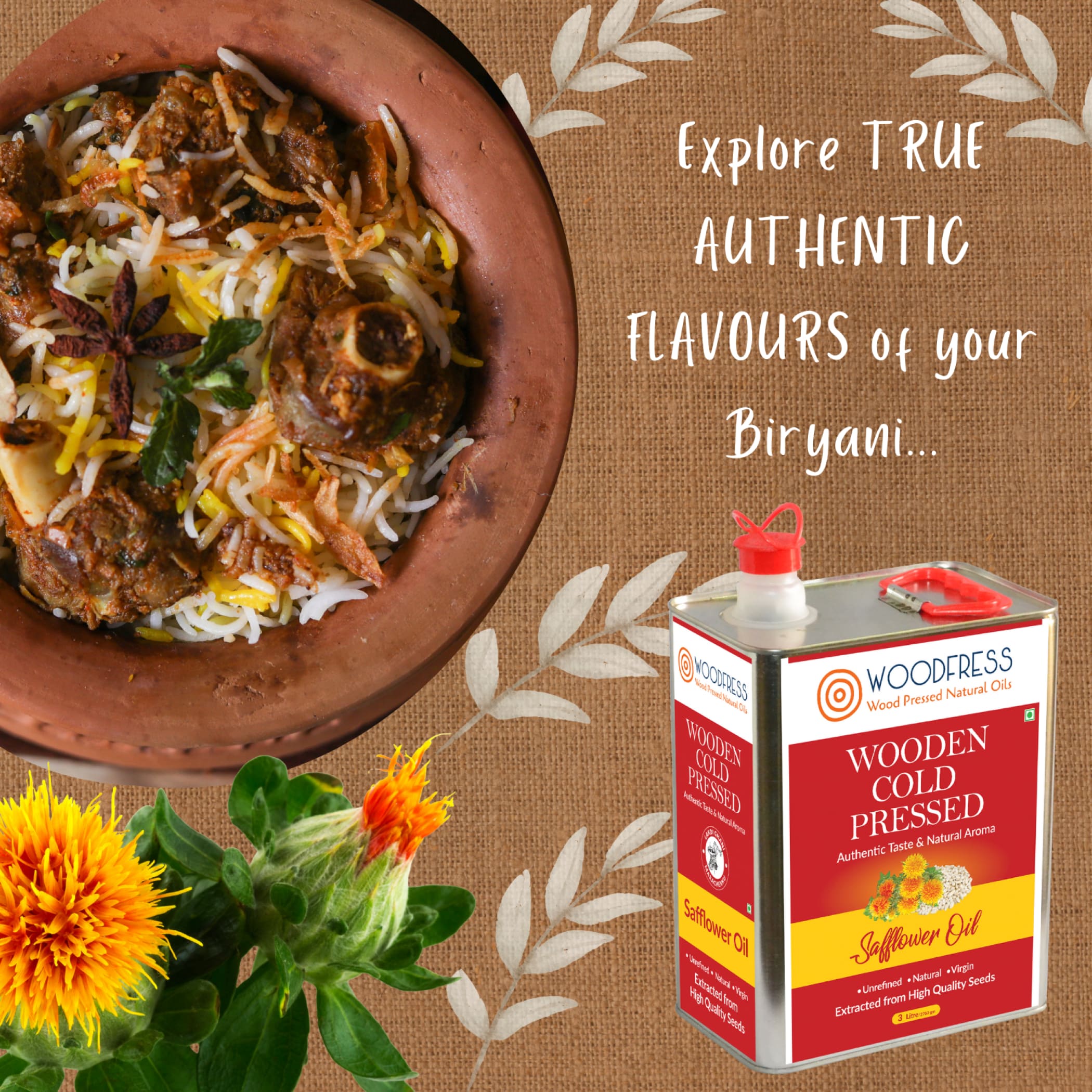 Wood Cold Pressed Safflower Oil