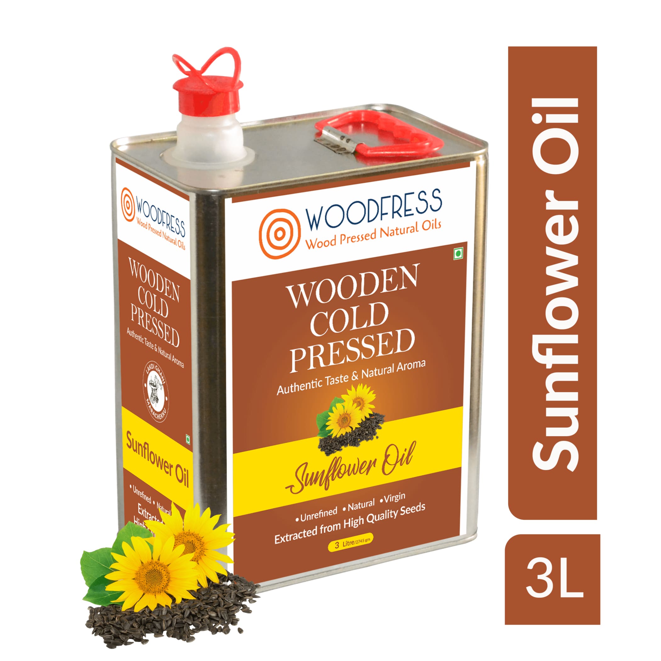 Wood Cold Pressed Sunflower Oil 3L
