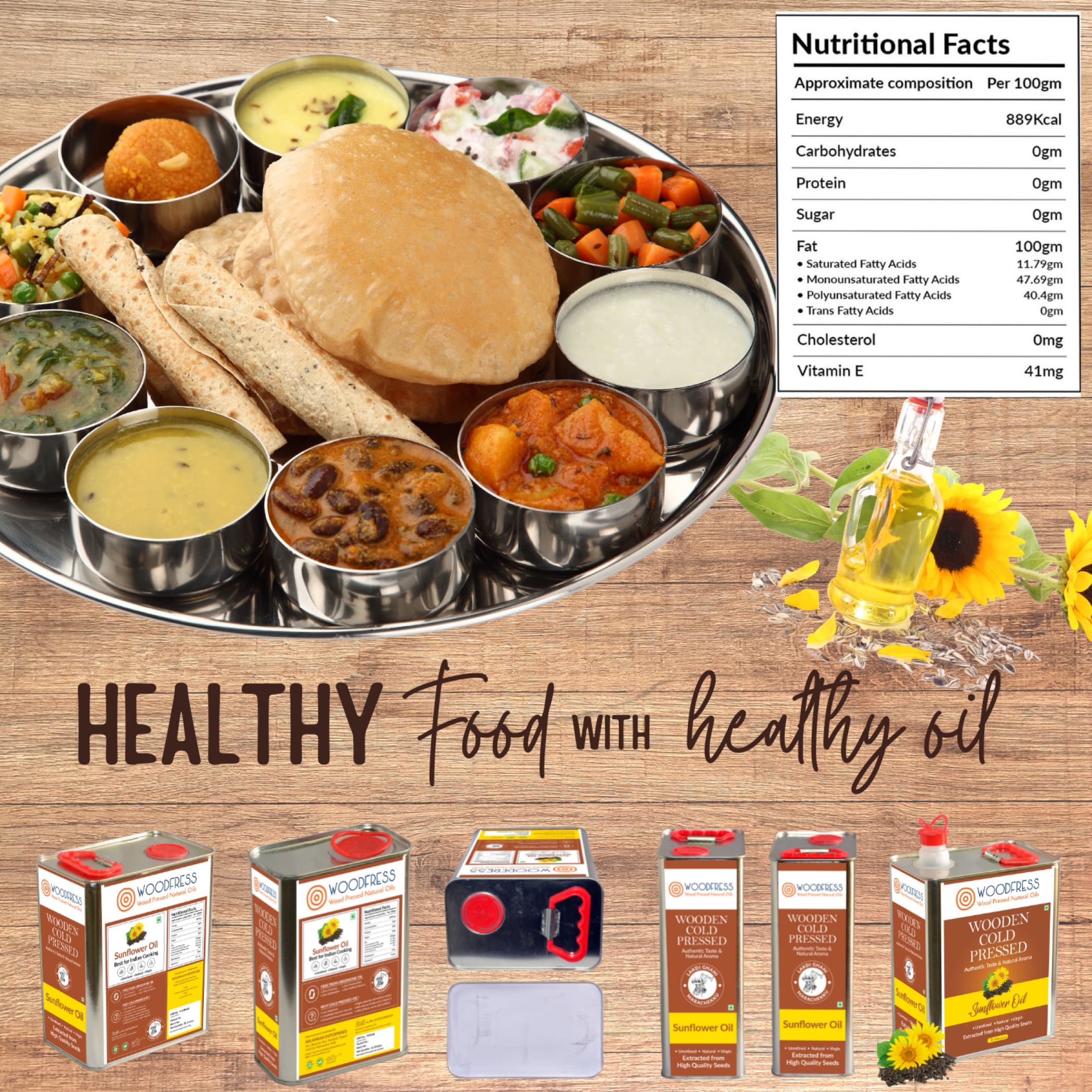 Wood Cold Pressed Sunflower Oil